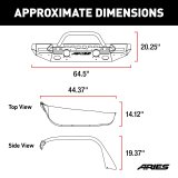 Aries Automotive TrailChaser Front Bumper with Corner Guards, Brush Guards and Fender Flares for 2018-2025 WRANGLER - 2082086 Bumpers, Fabricated, Steel, Black Powdercoated, Textured, Front, Center Section, Guard, Flares, Jeep, Kit thumbnail 2
