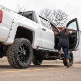 Aries Automotive ActionTrac Powered Running Boards 3048315 Boards, Aluminum, Black Powdercoated, Cab, 87.600 in. Length, Chevrolet, GMC, Pair thumbnail 1