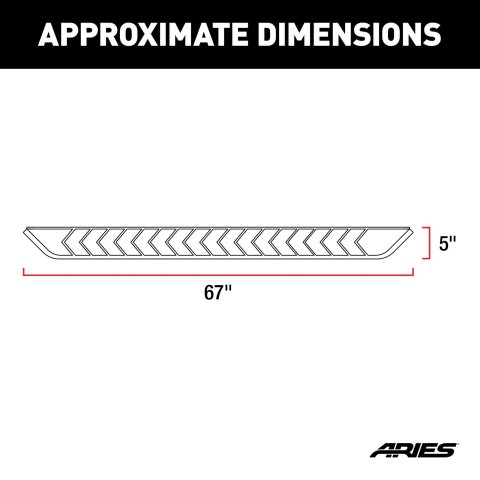 Aries Automotive RidgeStep Running Boards for 2018-2024 EQUINOX, TERRAIN - 2061033 Boards, Steel, Black Powdercoated, Textured, 5 in. Boards, 70.00 in. Length, Chevrolet, GMC, Pair thumbnail 1