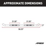 Aries Automotive 3 in. Round Side Bars 213045 Step Bars, Stainless Steel, Black Powdercoated, Gloss, 3.00 Diameter, 58.230 Length, Ford, Pair thumbnail 2