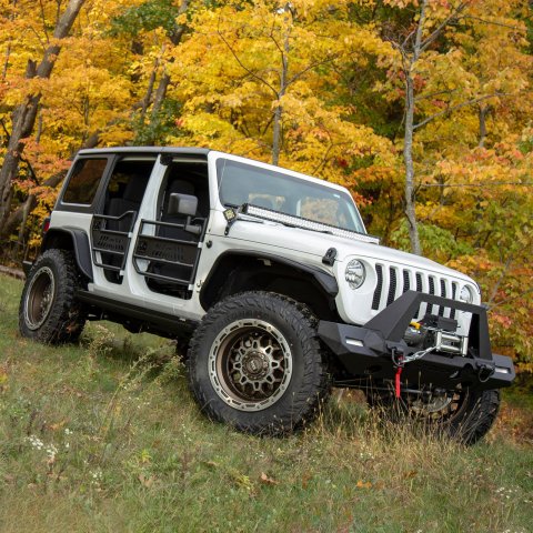 Aries Automotive Jeep Inner Fender Liners for 2018-2024 WRANGLER - 2500650 Wheel Housing, Aluminum, Black Powdercoated, Front, Rear, Jeep, Set of 4