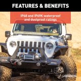 ARIES Automotive - Windows, Individual for 2020-2025 GLADIATOR, 2018-2025 WRANGLER 1501306 Windshield LED 2018-2019 Jeep Wrangler JL, 2020-2020 Jeep Gladiator All thumbnail 1