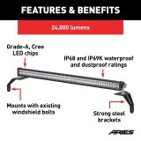 ARIES Automotive - Windows, Individual for 2020-2025 GLADIATOR, 2018-2025 WRANGLER 1501306 Windshield LED 2018-2019 Jeep Wrangler JL, 2020-2020 Jeep Gladiator All thumbnail 6