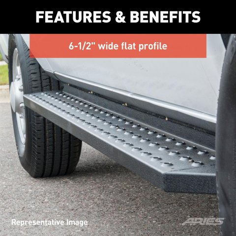 Aries Automotive RidgeStep Running Boards 2055541 Boards, Chevy, GMC, Crew, Black, 2055105 & C2891, Pair thumbnail 5