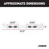 Aries Automotive Big Step 4 in. Round Side Bars for 2019-2025 1500 - AL235045 Nerf and Bars, Step, Sidebars, Ram, Textured Black, Pair thumbnail 8