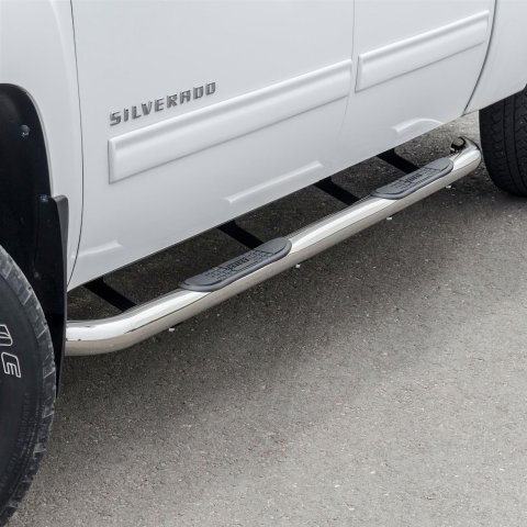 Aries Automotive 3 in. Round Side Bars 204013-2 Step Bars, Diameter, Stainless Steel, Polished, Chevy, GMC, Pair