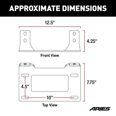 ARIES Automotive Winch Mounts 15600FB Receiver Plate Bracket, 0 thumbnail 2