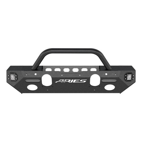 Aries Automotive TrailChaser Front Bumper with Corner and Brush Guards for 2007-2017 WRANGLER, 2018 WRANGLER JK - 2082056 Bumpers, Fabricated, Steel, Black Powdercoated, Textured, Front, Center Section, Guards, Guard, Jeep, Kit thumbnail 6