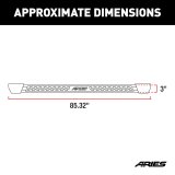 Aries Automotive Rocker Steps 2074113 Nerf Bars and Step Bars, Carbon Steel, Black Powdercoated, Textured, 83.515 in. Length, Chevrolet, GMC, Pair thumbnail 5