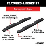 Aries Automotive 4 in. Oval Side Bars for 2021-2024 BRONCO - S224050 Step Bars, Diameter, Oval, Steel, Black, Ford, 4-Door, Pair thumbnail 5