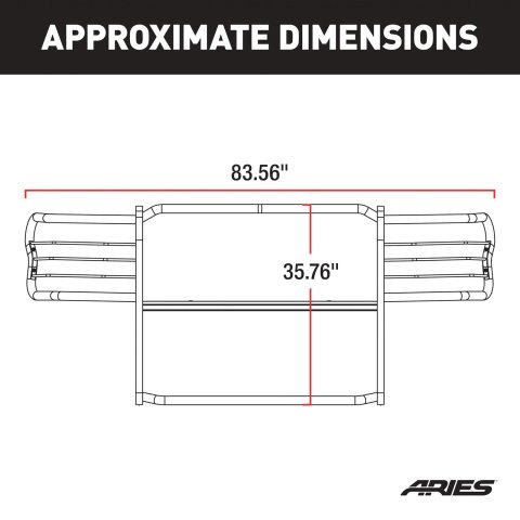 Aries Automotive Grille Guards for 2011-2018 1500, 2019-2024 1500 CLASSIC, 2009-2010 RAM - 5058 Guard, Brush Guard, Steel, Black Powdercoated, Dodge, Ram, Each thumbnail 1