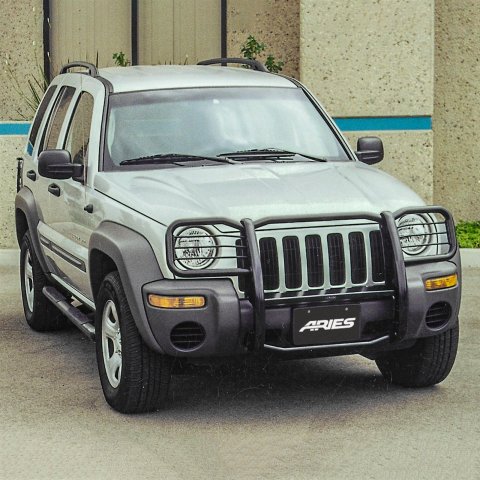 Aries Automotive Grille Guards for 2002-2004 LIBERTY - 1045 Guard, Brush Guard, Steel, Black Powdercoated, Jeep, Each