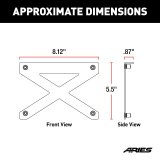 ARIES Automotive License Plate Mounting Brackets 85-0000 Relocation Bracket, UNIVERSAL FRONT LICENSE PLATE BRACKET FOR PRO SERIES GRILLE GUARDS thumbnail 5