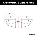 Aries Automotive TrailCrusher Rear Bumper Corner Guards with LEDs for 2007-2025 WRANGLER, 2018 WRANGLER JK - 2081222 Guards, Steel, Black Powdercoated, Textured, Rear, Jeep, Pair thumbnail 5