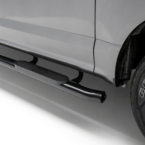 Aries Automotive 4 in. Oval Side Bars S224053 Step Bars, Steel, Black Powdercoated, Gloss, 4.00 Diameter, 85.413 Length, Chevrolet, GMC, Pair thumbnail 1