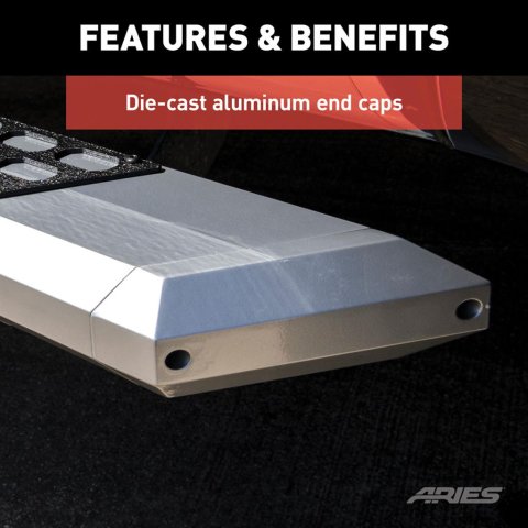 Aries Automotive AdvantEDGE 5.5 in. Side Bars for 2011-2024 DURANGO - 2555053 Step Bars, Aluminum, Chrome, Powdercoated, 5.500 Diameter, 75.00 Length, Dodge, Pair thumbnail 4