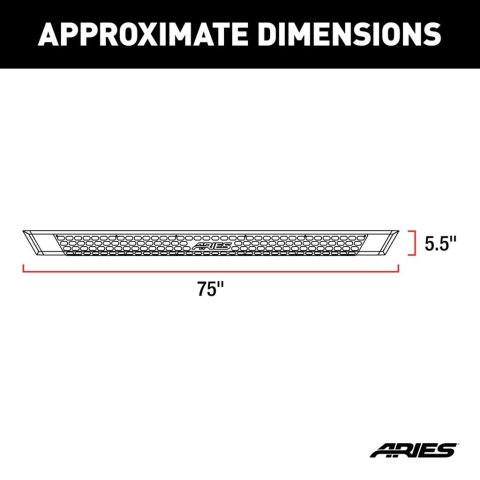 Aries Automotive AdvantEDGE 5.5 in. Side Bars for 2011-2024 DURANGO - 2555053 Step Bars, Aluminum, Chrome, Powdercoated, 5.500 Diameter, 75.00 Length, Dodge, Pair thumbnail 7
