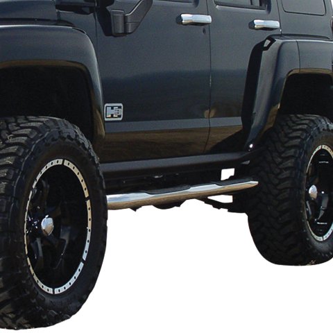 Aries Automotive 3 in. Round Side Bars 204076-2 Step Bars, Diameter, Stainless Steel, Polished, Hummer, Pair