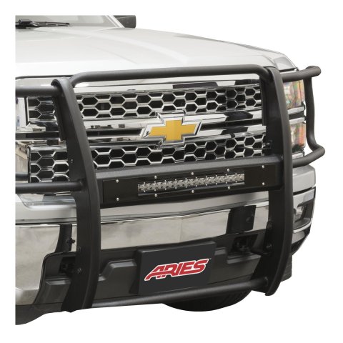 ARIES Automotive Grilles and Grille Inserts PC20OB Guard Face Plate, Pro Series, (1)20In, Bl, 20'' OPEN MOUTH, GLOSS BLACK STEEL