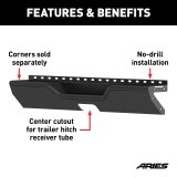 Aries Automotive TrailChaser Rear Bumpers for 2018-2025 WRANGLER - 2081025 Bumpers, Steel, Black Powdercoated, Textured, Fabricated, Rear, Center Section, Jeep, Each thumbnail 3