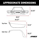 Aries Automotive TrailChaser Front Bumper with Corner Guards, Brush Guards and Fender Flares for 2020-2024 GLADIATOR, 2018-2024 WRANGLER - 2082087 Bumpers, Fabricated, Steel, Black Powdercoated, Textured, Front, Center Section, Guard, Flares, Jeep, thumbnail 8