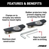 Aries Automotive Universal Clamp-On Hood LED Light Brackets 1110315 Auxillary Mount Brackets, For Led Lights, Stainless, Pair thumbnail 6