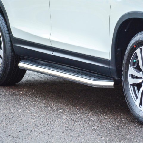 Aries Automotive AeroTread Running Boards for 2009-2015 PILOT - 2051006 Boards, Aluminum/Stainless Steel, Polished, Full Length, 67.00 in. Length, For us on Honda®, Pair