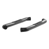 Aries Automotive 3 in. Round Side Bars 35800 Nerf and Step Bars, Bars, Steel, Black Powdercoated, Jeep, Pair thumbnail 2