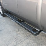 Aries Automotive 6 in. Oval Side Bars 4445001 Step Bars, Aluminum, Black Powdercoated, Gloss, 6.00 Diameter, 75.00 Length, Chevrolet, GMC, Pair thumbnail 1