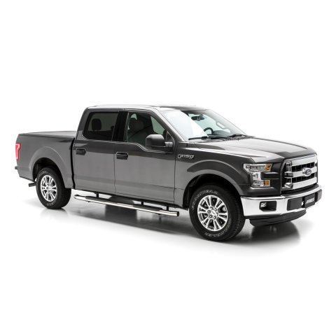 Aries Automotive 4 in. Oval Side Bars S223044-2 Step Bars, Stainless Steel, Polished, 4.00 Diameter, 80.00 Length, Ford, Pair