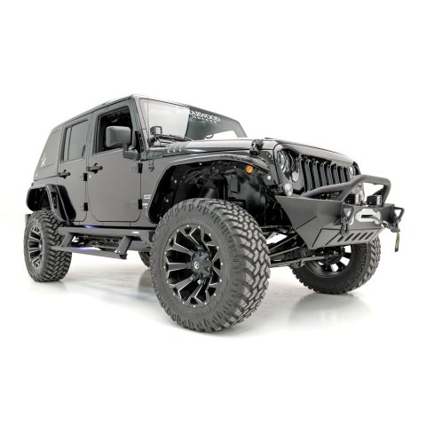 Aries Automotive ActionTrac Powered Running Boards for 2007-2017 WRANGLER, 2018 WRANGLER JK - 3036570 Power Boards, ActionTrac, Aluminum, Black Powdercoated, Jeep, 4-door, Kit thumbnail 4
