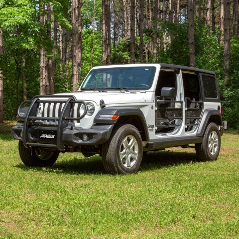 Aries Automotive Pro Series Grille Guards for 2020-2024 GLADIATOR, 2018-2024 WRANGLER - P1053 Guards, Brush Guard, Steel, Black Textured Powdercoat, Jeep, Each thumbnail 1