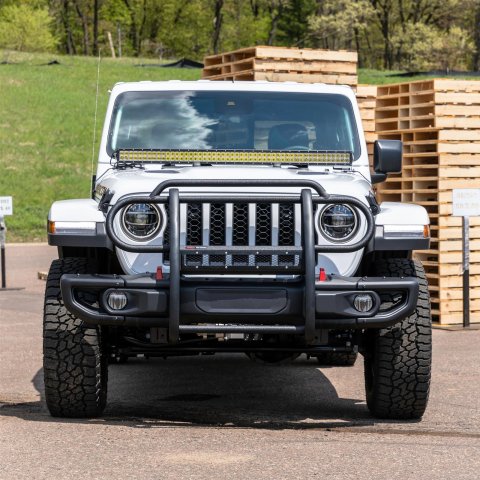 Aries Automotive Pro Series Grille Guards for 2020-2024 GLADIATOR, 2018-2024 WRANGLER - P1053 Guards, Brush Guard, Steel, Black Textured Powdercoat, Jeep, Each thumbnail 2