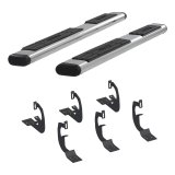 Aries Automotive 6 in. Oval Side Bars 4444002 Step Bars, Stainless Steel, Polished, 6.00 Diameter, 75.00 Length, Chevrolet, GMC, Pair thumbnail 4