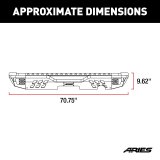 Aries Automotive TrailChaser Rear Bumper with Corner Guards and LEDs for 2007-2017 WRANGLER, 2018 WRANGLER JK - 2082060 Bumpers, Fabricated, Aluminum, Black Powdercoated, Textured, Rear, Center Section, Guards, Jeep, Kit thumbnail 4