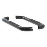 Aries Automotive 3 in. Round Side Bars for 1999-2016 F-250 SUPER DUTY, F-350 DUTY - 213014 Step Bars, Stainless Steel, Black Powdercoated, Gloss, 3.00 Diameter, 47.440 Length, Ford, Pair thumbnail 2