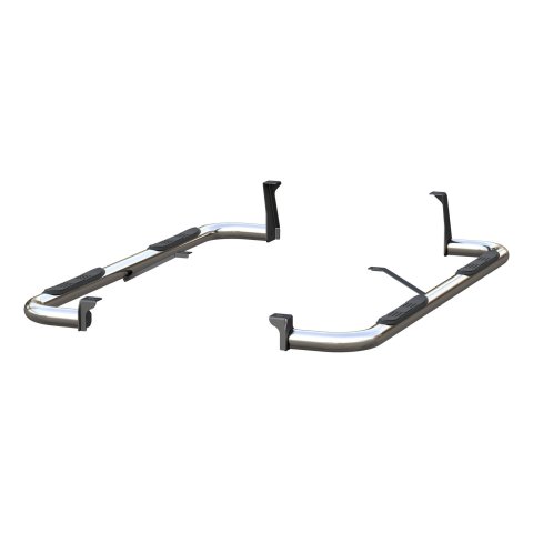 Aries Automotive 3 in. Round Side Bars 204054-2 Nerf and Step Bars, Stainless Steel, Polished, 3.00 Diameter, Chevrolet, GMC, Pair thumbnail 2