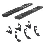 Aries Automotive 6 in. Oval Side Bars 4445002 Step Bars, Aluminum, Black Powdercoated, Gloss, 6.00 Diameter, 75.00 Length, Chevrolet, GMC, Pair thumbnail 4