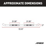 Aries Automotive 3 in. Round Side Bars for 2015-2022 CANYON, COLORADO - 204052 Step Bars, Diameter, Steel, Black Powdercoated, Chevy, GMC, Pair thumbnail 1