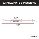 Aries Automotive 3 in. Round Side Bars for 1966-1972 BRONCO - 203038 Step Bars, Diameter, Steel, Black Powdercoated, Ford, Pair thumbnail 5