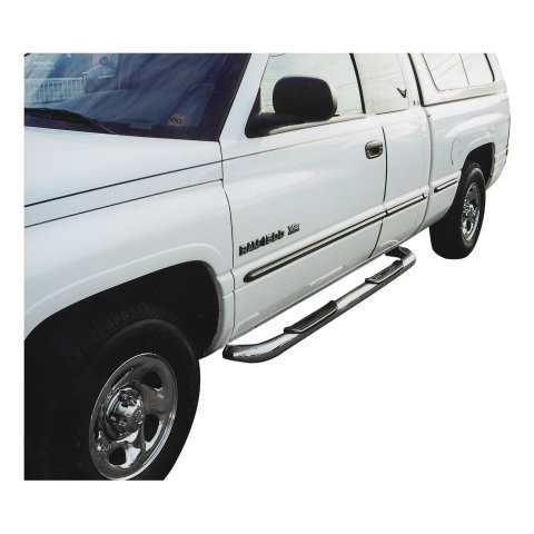Aries Automotive 3 in. Round Side Bars for 1998-2000 RAM 1500 - 205003-2 Step Bars, Diameter, Stainless Steel, Polished, Dodge, Pair thumbnail 1