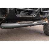 Aries Automotive Big Step 4 in. Round Side Bars AL231009 Bars, Aluminum, Black Powdercoated, Textured, 4.00 Diameter, 70.080 Diameter, Jeep, Pair thumbnail 1