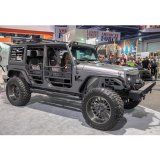 Aries Automotive Big Step 4 in. Round Side Bars AL231009 Bars, Aluminum, Black Powdercoated, Textured, 4.00 Diameter, 70.080 Diameter, Jeep, Pair thumbnail 2