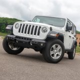 Aries Automotive TrailChaser Front Bumper with Corner Guards and LEDs for 2020-2024 GLADIATOR, 2018-2024 WRANGLER - 2082071 Bumpers, Fabricated, Steel, Black Powdercoated, Textured, Front, Center Section, Guards, Jeep, Kit thumbnail 1