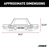 Aries Automotive TrailChaser Front Bumper with Corner and Brush Guards for 2020-2025 GLADIATOR, 2018-2025 WRANGLER - 2082099 Bumpers, Fabricated, Aluminum, Black Powdercoated, Textured, Front, Center Section, Guards, Guard, Jeep, Kit thumbnail 8