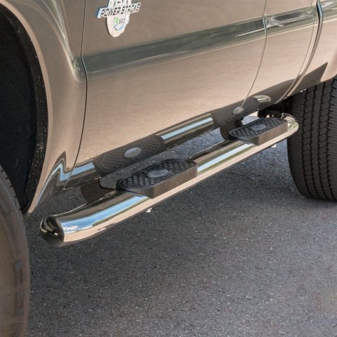 Aries Automotive 4 in. Oval Side Bars for 1999-2016 F-250 SUPER DUTY, F-350 DUTY - S223005-2 Step Bars, Oval, in., Stainless Steel, Polished, Ford, Pair thumbnail 1