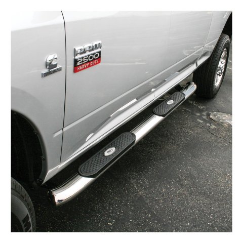 Aries Automotive 4 in. Oval Side Bars S225041-2 Step Bars, Stainless Steel, Polished, 4.00 Diameter, 86.810 Length, Dodge, Pair thumbnail 1