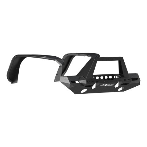 Aries Automotive TrailChaser Front Bumper with Corner Guards, Brush Guards and Fender Flares for 2018-2024 WRANGLER - 2082097 Bumpers, Fabricated, Aluminum, Black Powdercoated, Textured, Front, Center Section, Guard, Flares, Jeep, Kit thumbnail 7