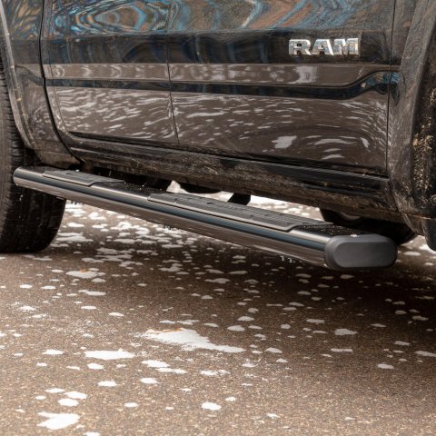 Aries Automotive 6 in. Oval Side Bars 4445047 Step Bars, Aluminum, Black Powdercoated, Gloss, 6.00 Diameter, 91.00 Length, Ram, Pair thumbnail 2