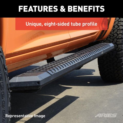 Aries Automotive AdvantEDGE 5.5 in. Side Bars for 2011-2025 DURANGO - 2556053 Step Bars, Aluminum, Black Powdercoated, Gloss, 5.500 Diameter, 75.00 Length, Dodge, Pair thumbnail 1